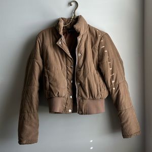 Brown puffer jacket